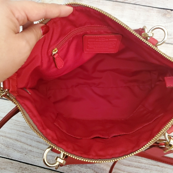 SOLD......COACH- Small Kelsey Satchel In Signature Jacquard - Picture 12 of 14